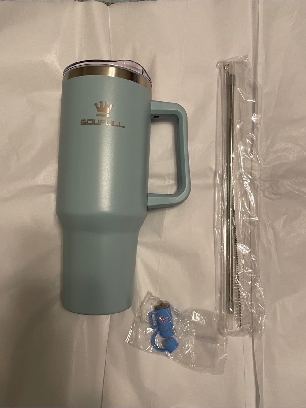 Mint Insulated Travel Tumbler with Handle